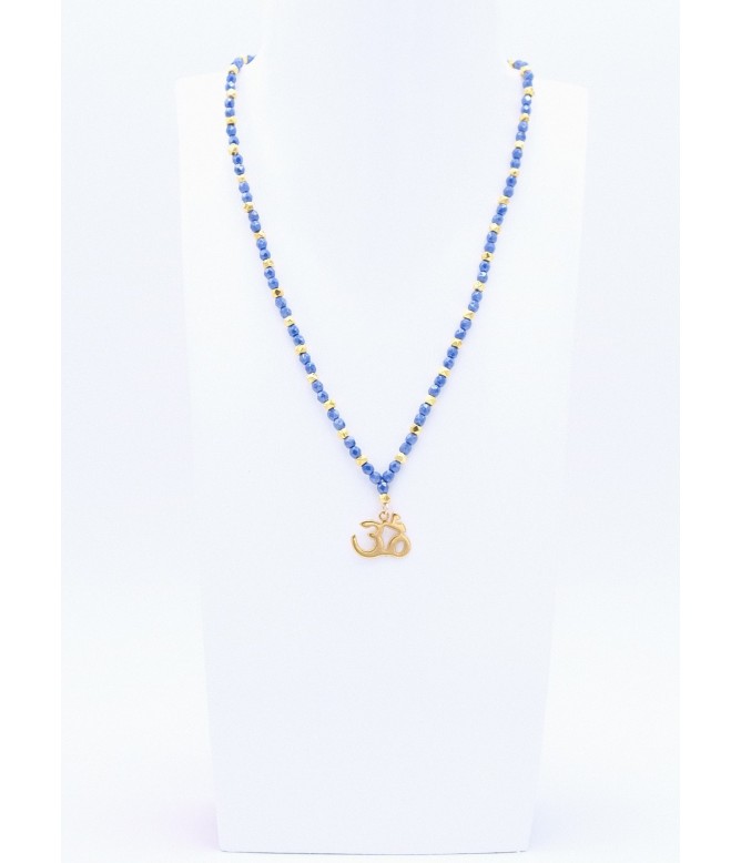 Perlano Glasperlenkette Om Gold Glitzer Glasperlenschmuck