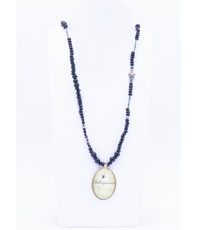 Perlenkette Lieblingsmensch Schwarz