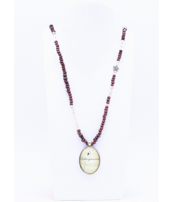 Perlenkette Lieblingsmensch Dunkelbraun