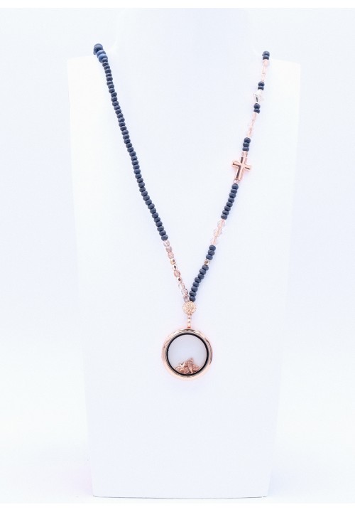 Halskette Floating mit Charms in Dunkelblau Halskette Floating mit Charms in Dunkelblau