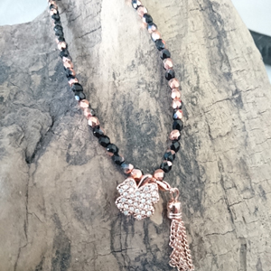 Perlenkette mit Obsidian